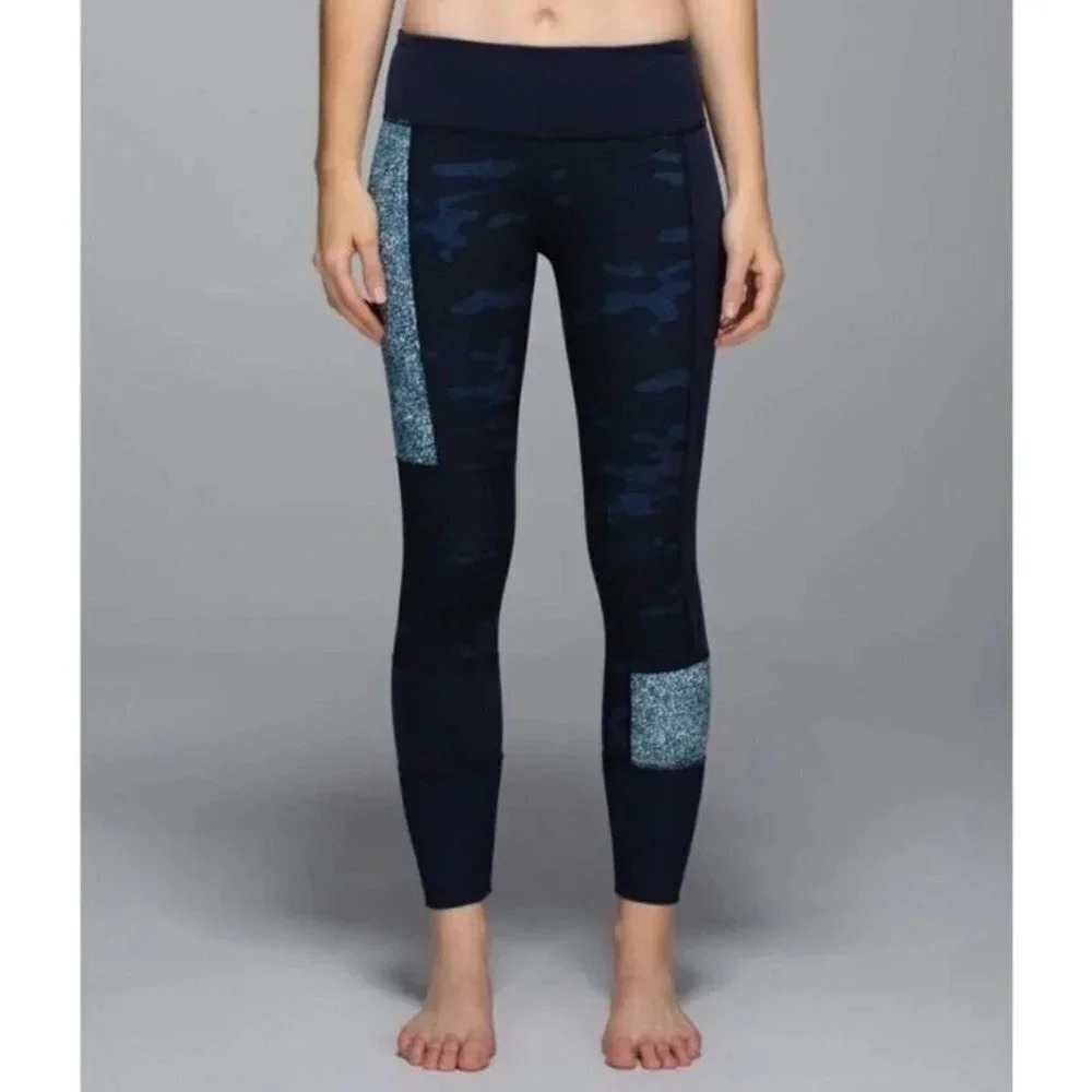 LULULEMON | WUNDER UNDER SASHIKO  CAMO PATCH INKWELL PANT